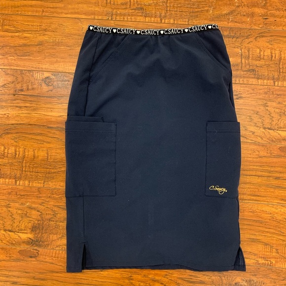 C. Saucy Original Scrub Skirt - Navy Blue - Picture 1 of 2